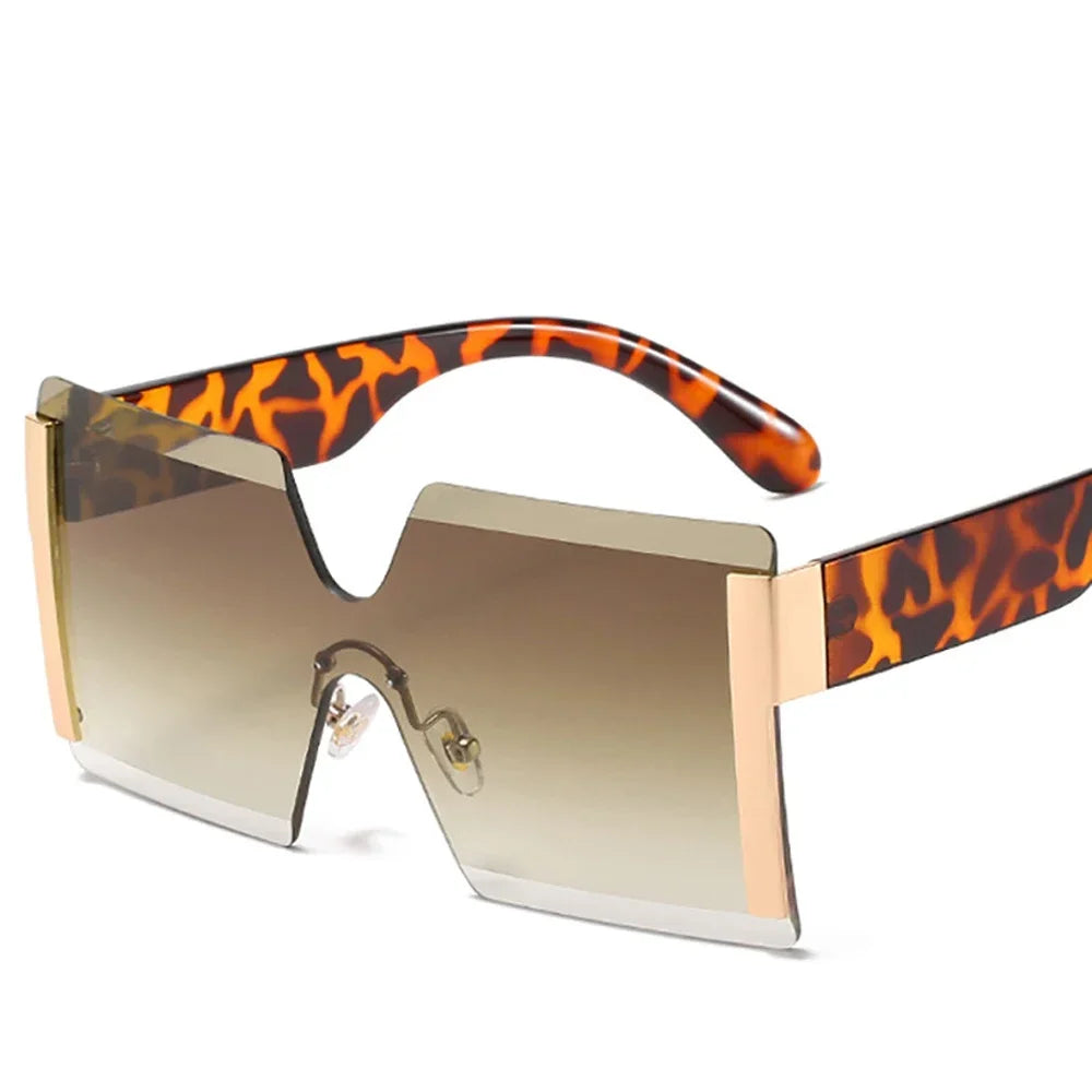 Fashion Oversized Square Rimless Sunglasses