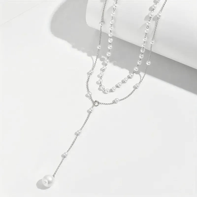 Necklaces for Women Women's Y-shaped Imitation Pearl Fringed Necklace Cadenas Para Mujer Necklacе Gifts Bijoux Accessories