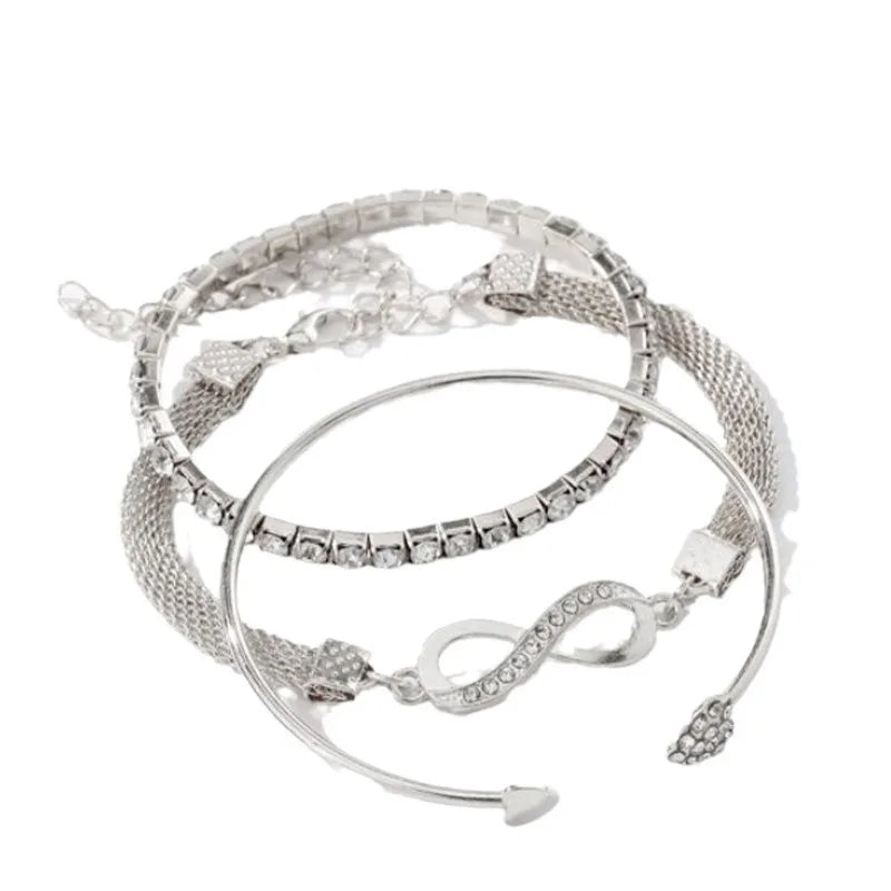 Crystal Rhinestone Heart Bracelets