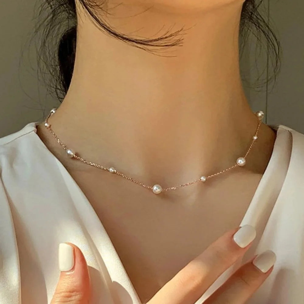 Vintage Pearl Y Lariat Necklace