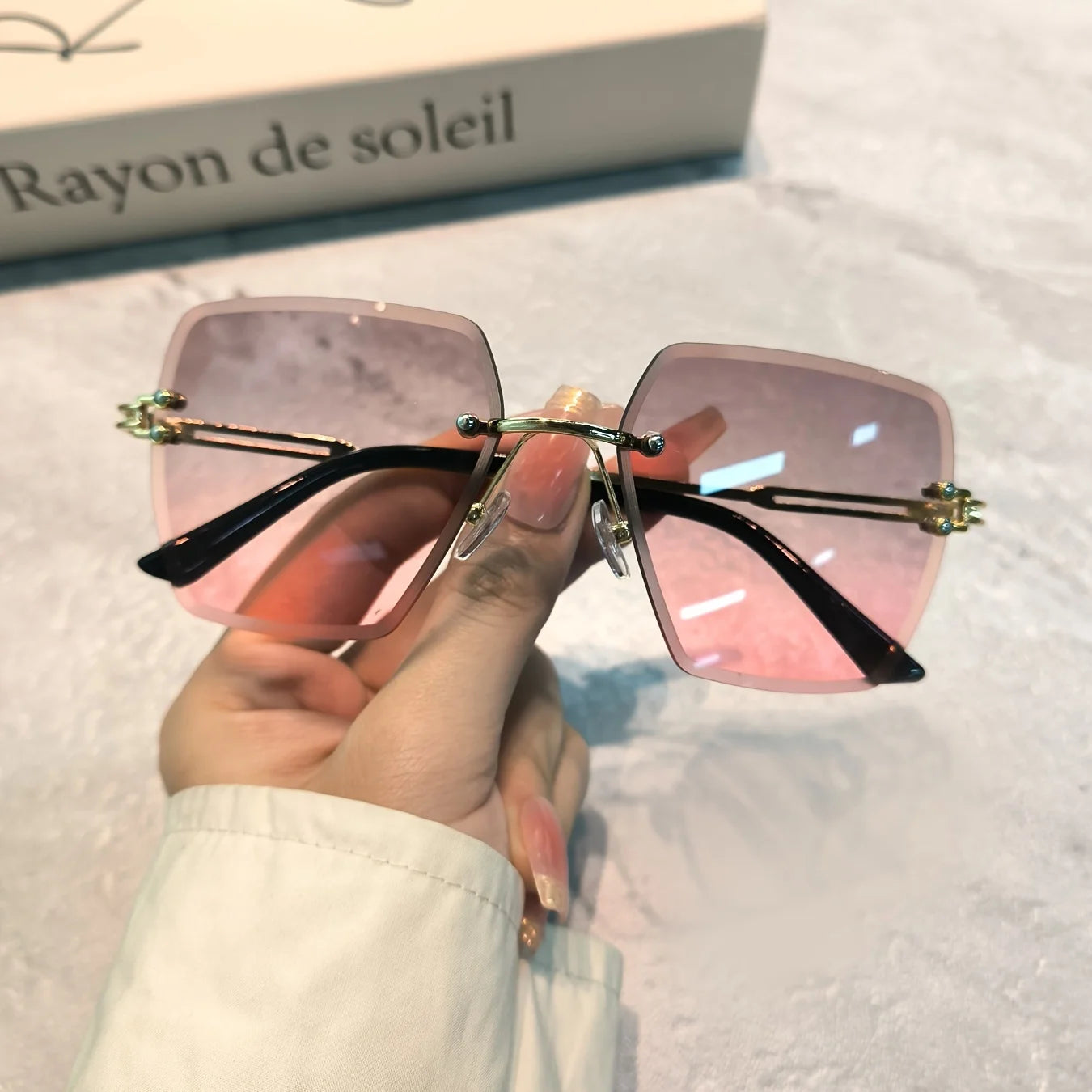 Square Rimless Gradient Sun Shades