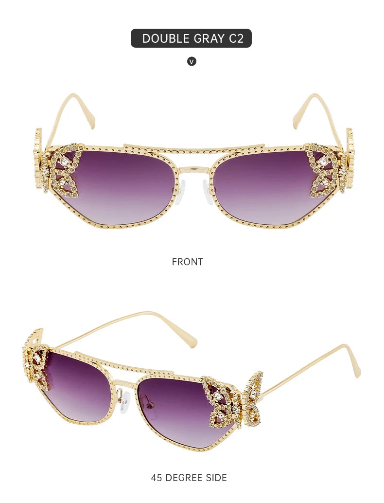 Cat Eye Rhinestone Eyewear-UV400