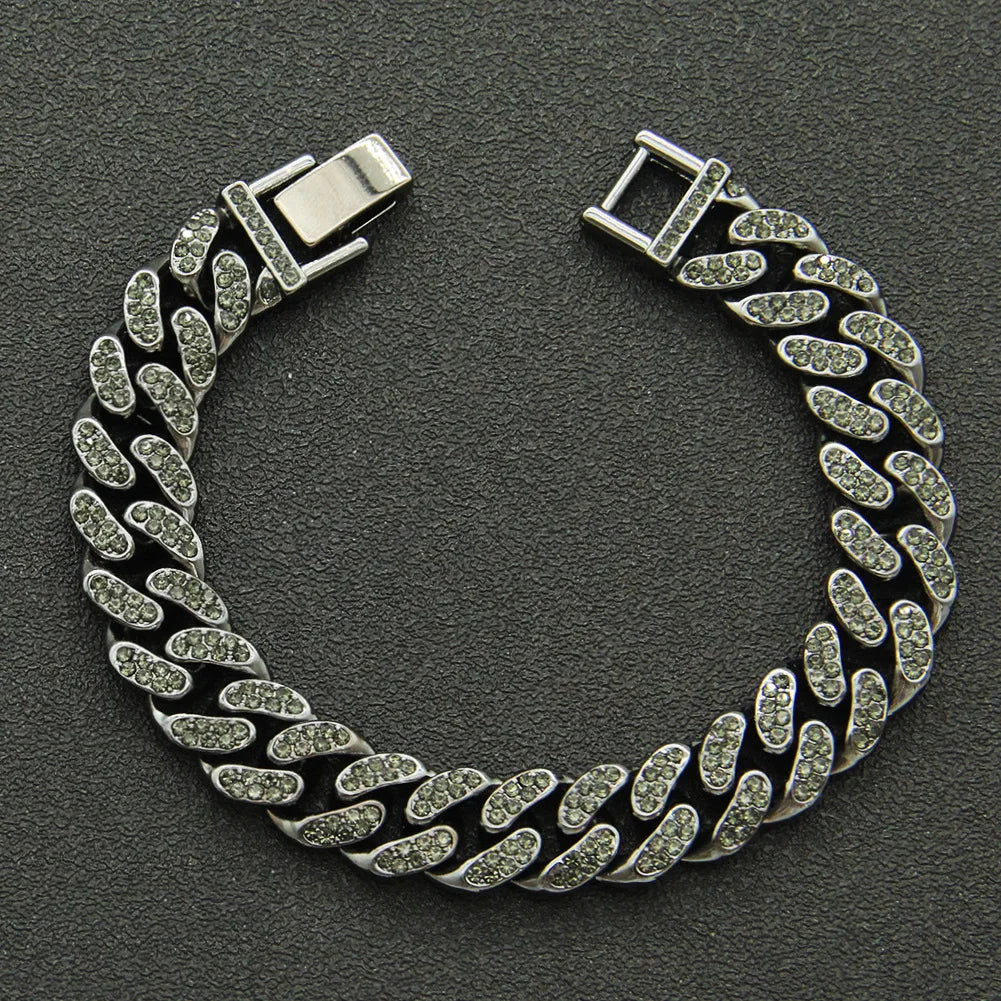 Unisex Hip Hop Rhinestones  Iced Out Cuban Link