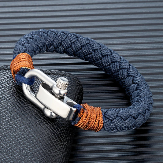 Stainless Steel Adjustable Shackle Clasp Wrap Bangles