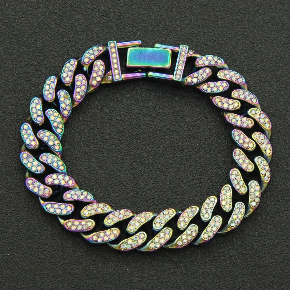 Unisex Hip Hop Rhinestones  Iced Out Cuban Link