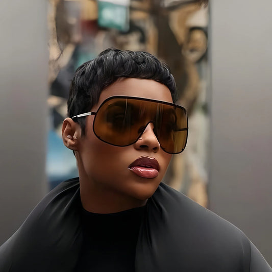 Celebrity Style High-End Brown Anti-Uv Sunglasses