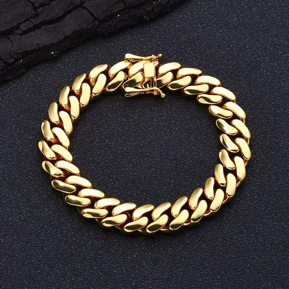 8k Gold-plated Cuban Miami Link Chain Necklaces
