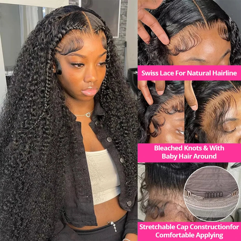 40 inch Water Wave Curly |13x6 Lace Frontal Wig