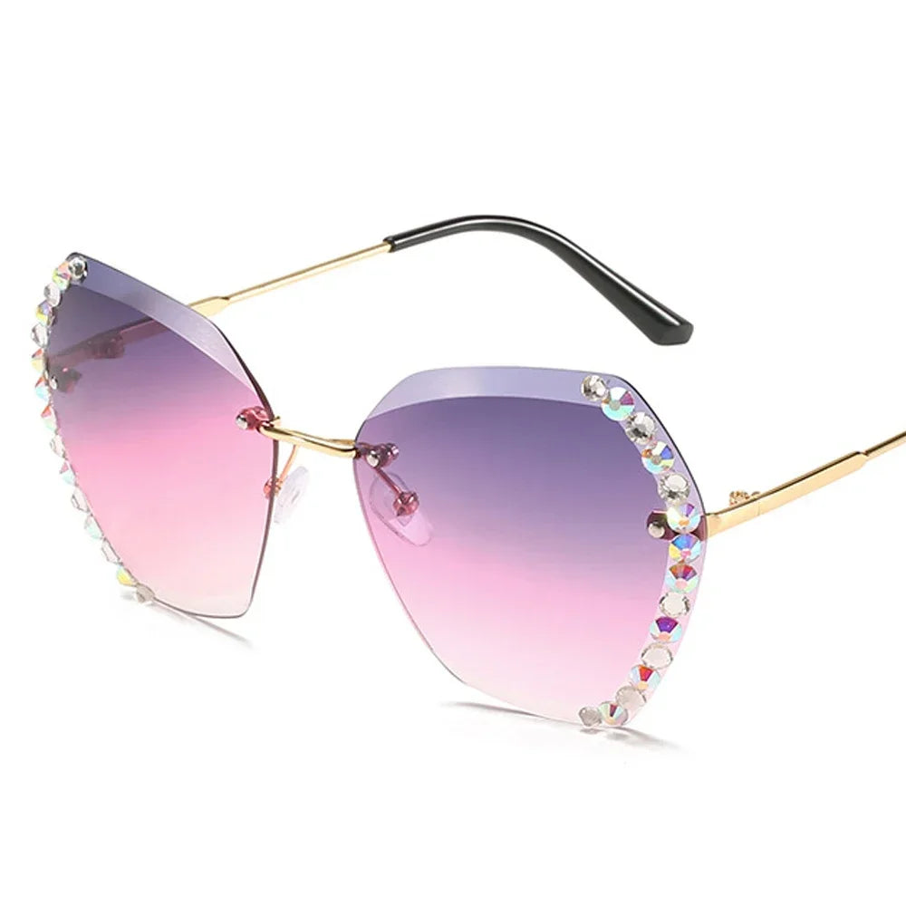 Oversized Rimless Luxury Diamond Square