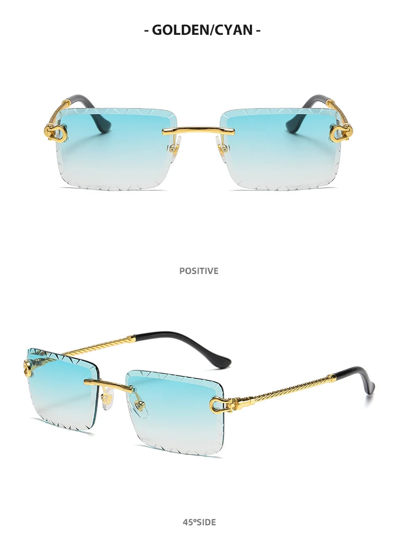 Rimless cutaway square rimmed