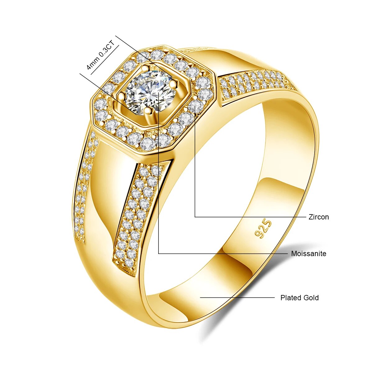 Heavy Round 4mm 0.3ct Moissanite