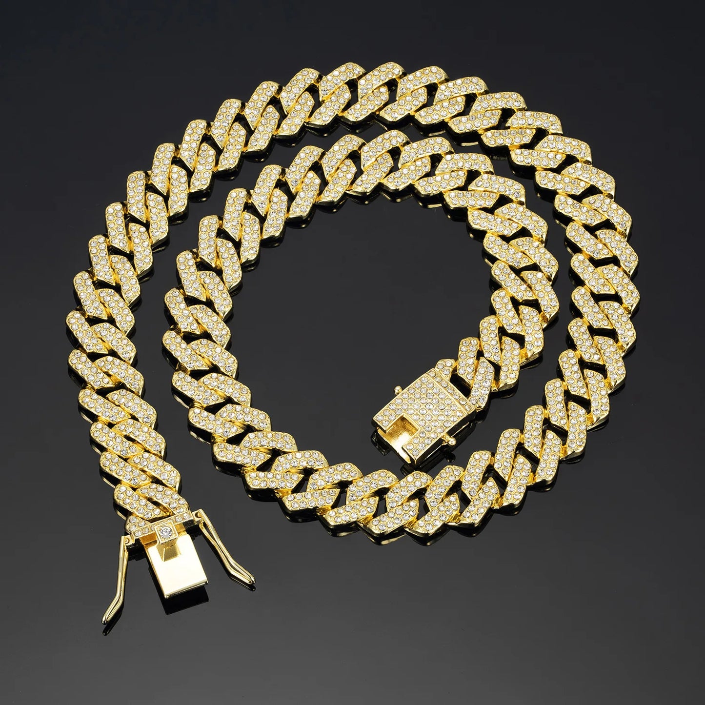 Hip Hop Shiny Cuban Link | Rhinestone Iced Out