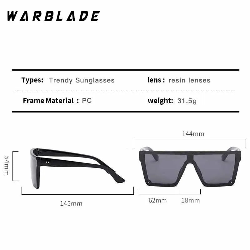 Punk Trendy Square Shade Eyewear UV400