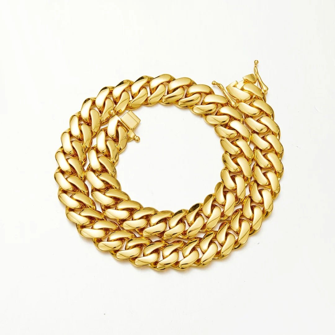 8k Gold-plated Cuban Miami Link Chain Necklaces