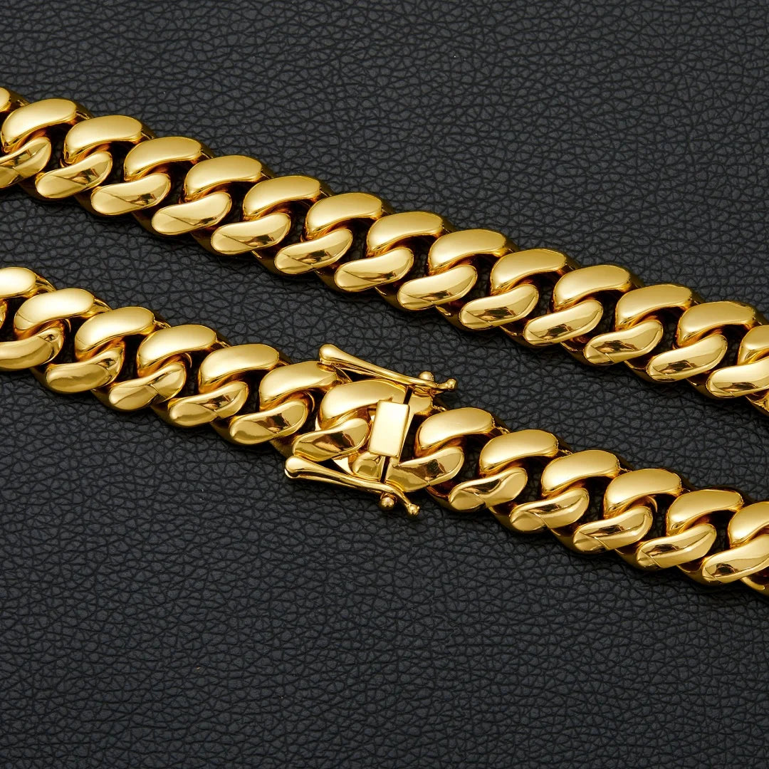 8k Gold-plated Cuban Miami Link Chain Necklaces