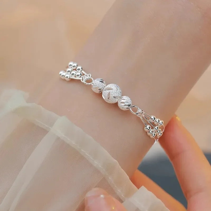 Fine 925 Sterling Silver Lucky Beads Bracelets