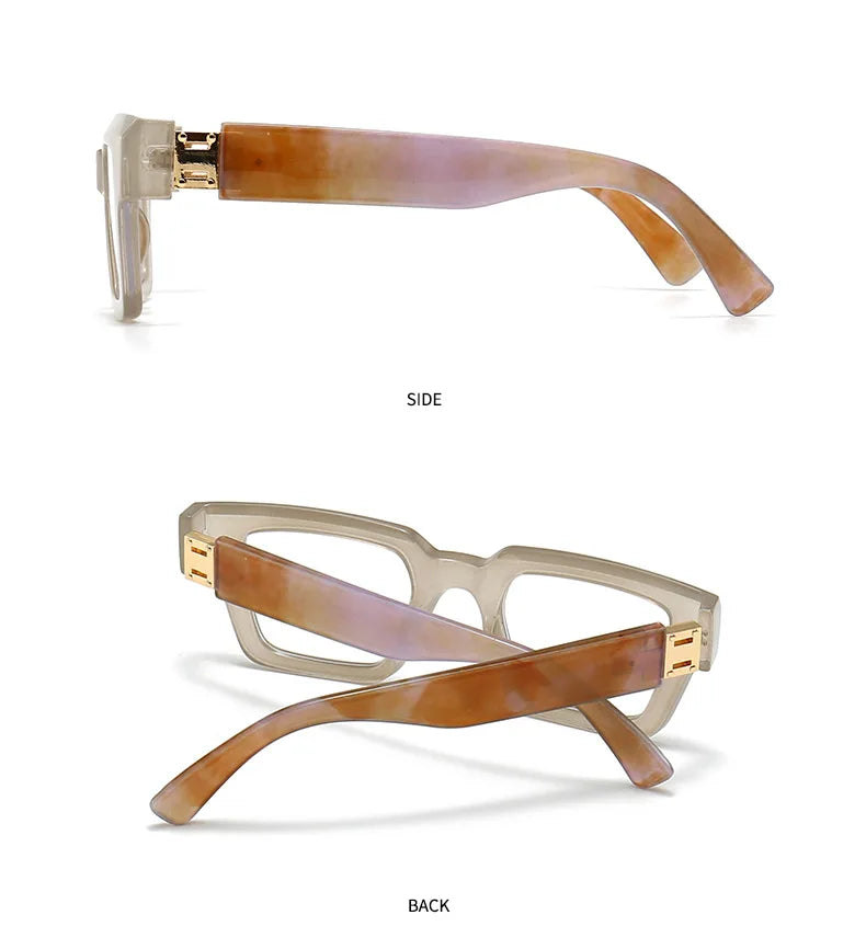 Square Candy Color Clear Gradient Eyewear
