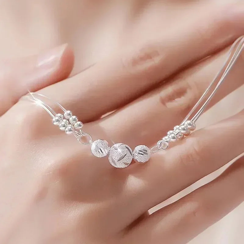 Fine 925 Sterling Silver Lucky Beads Bracelets