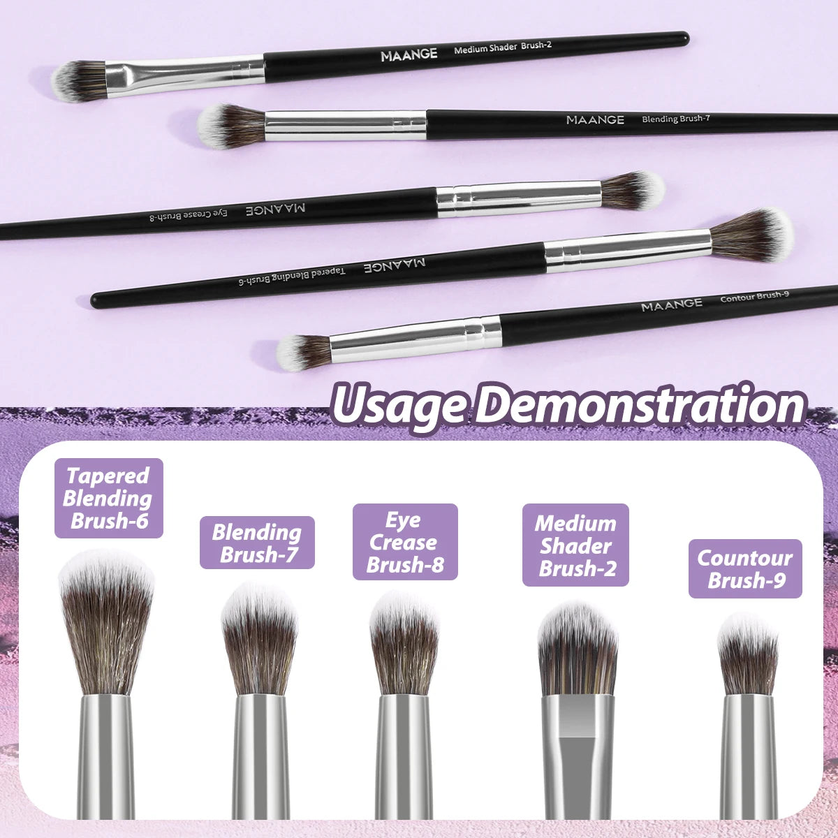 5PCS Concealer, Eyeshadow Soft Bristles Shader Brush