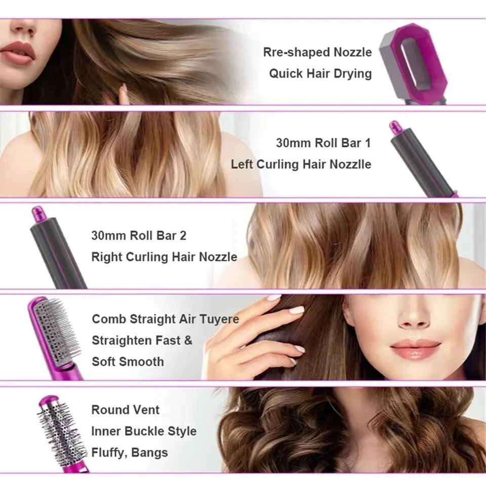5 in 1 Hair Dryer | Hot Comb Straightener