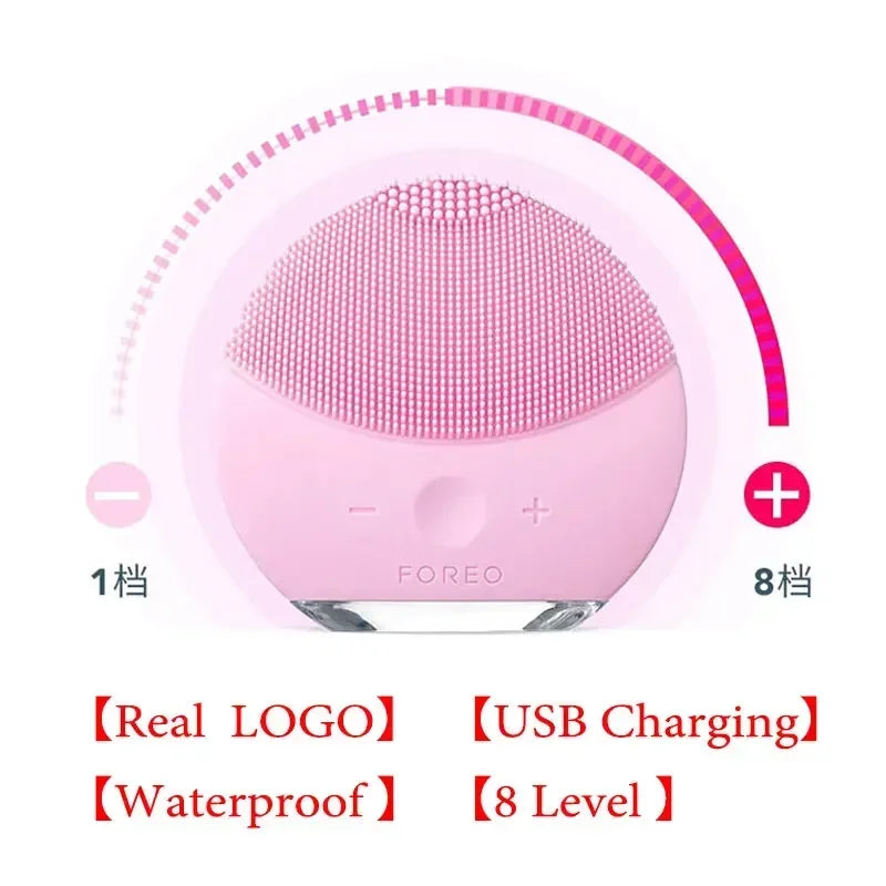 mini2 facial silicone facial cleansing brush - waterproof, level 8