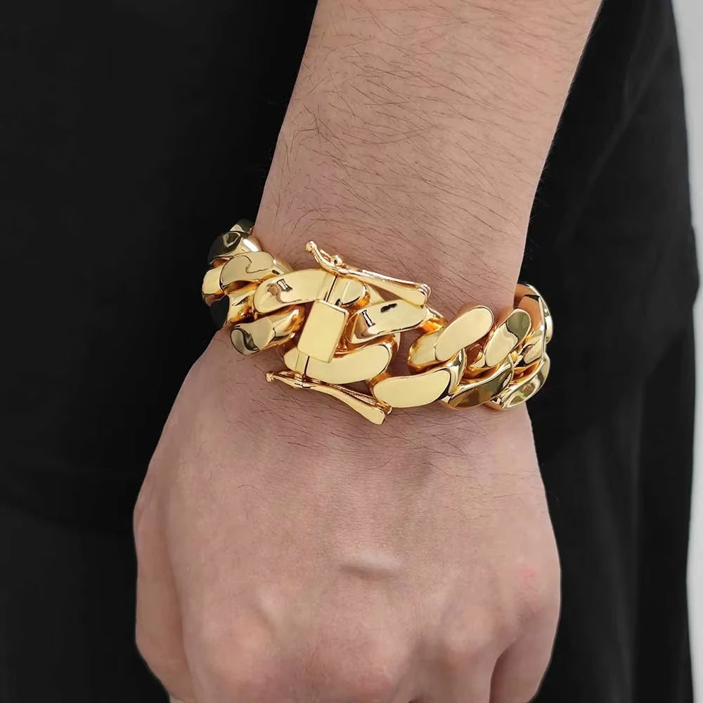 8k Gold-plated Cuban Miami Link Chain Necklaces