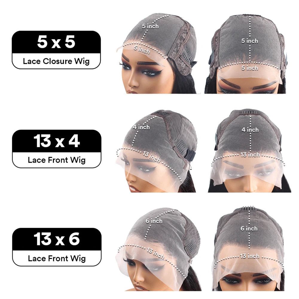 Deep Wave Frontal Wig 13x6 Lace Curly