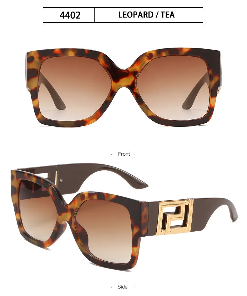 Luxury Stylish Square Retro Gradient Tone Sunglasses.