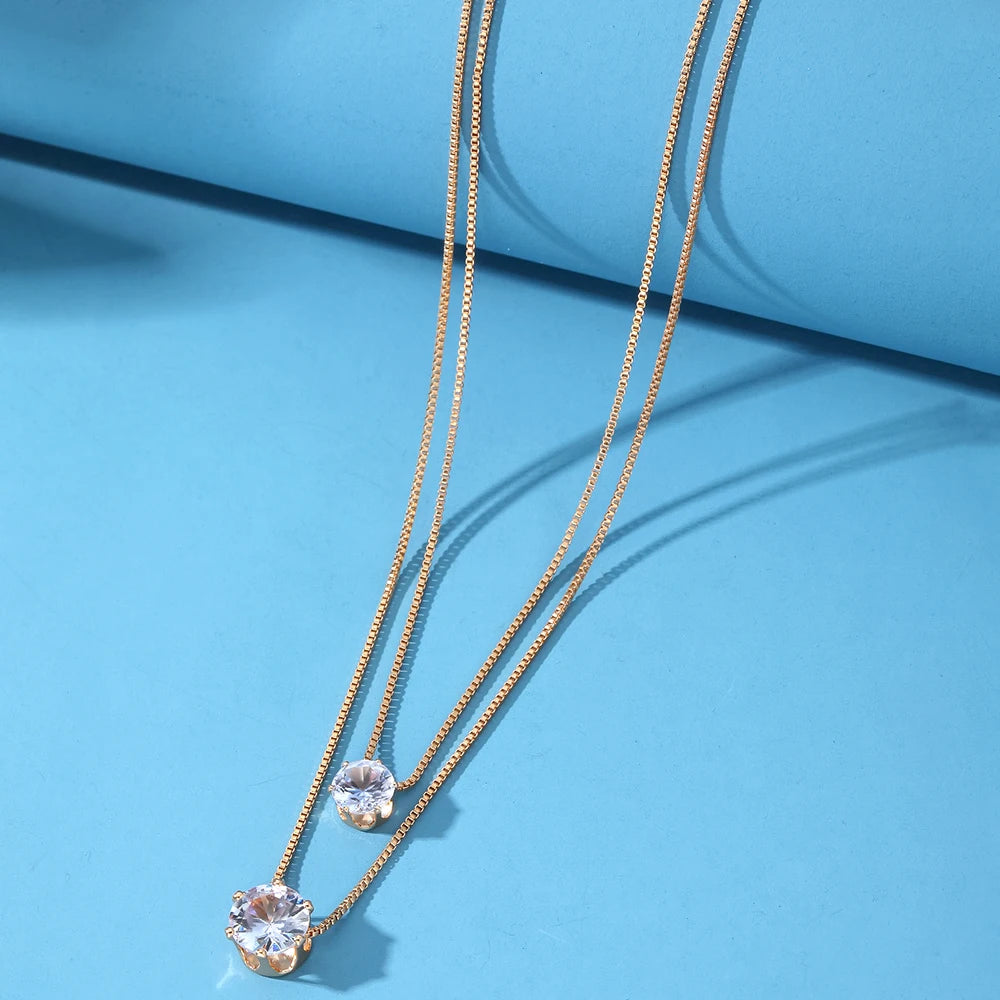 Gold Color Round Shape Crystal Pendant