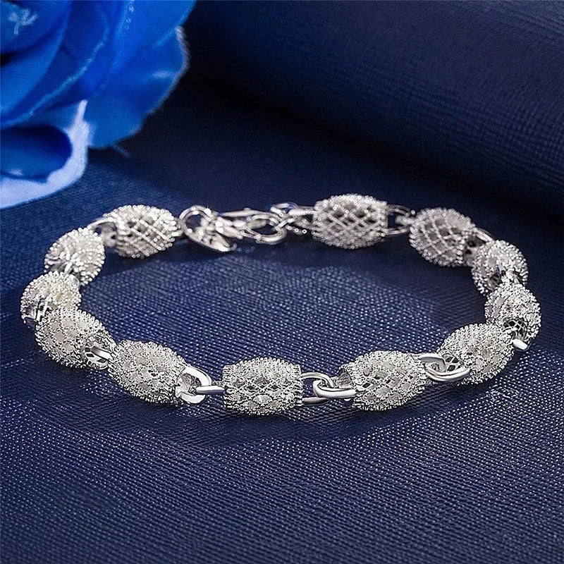 Fine 925 Sterling Silver Lucky Beads Bracelets