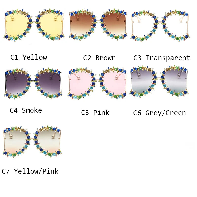 Oversized Cooling Pearl Sun Glasses