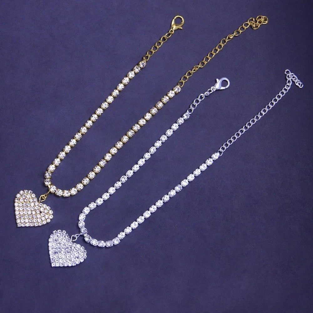 Luxury  Heart Pendant Chain Anklets