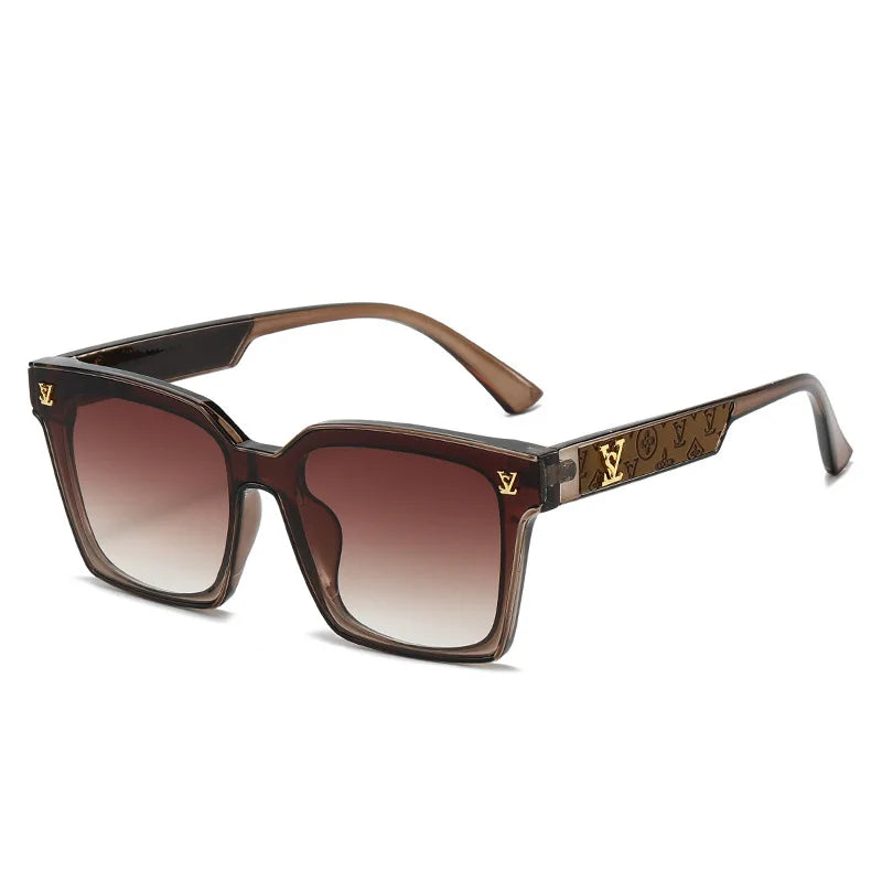 New Square Unisex Leather Sunglasses