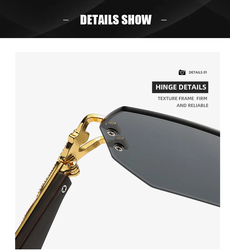 Rimless Designer Eyewear UV400 Shades