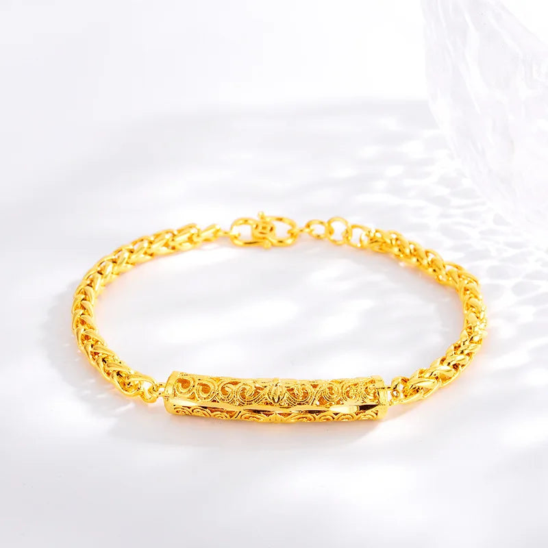 18K gold bracelet, lifelong auspicious cloud pattern