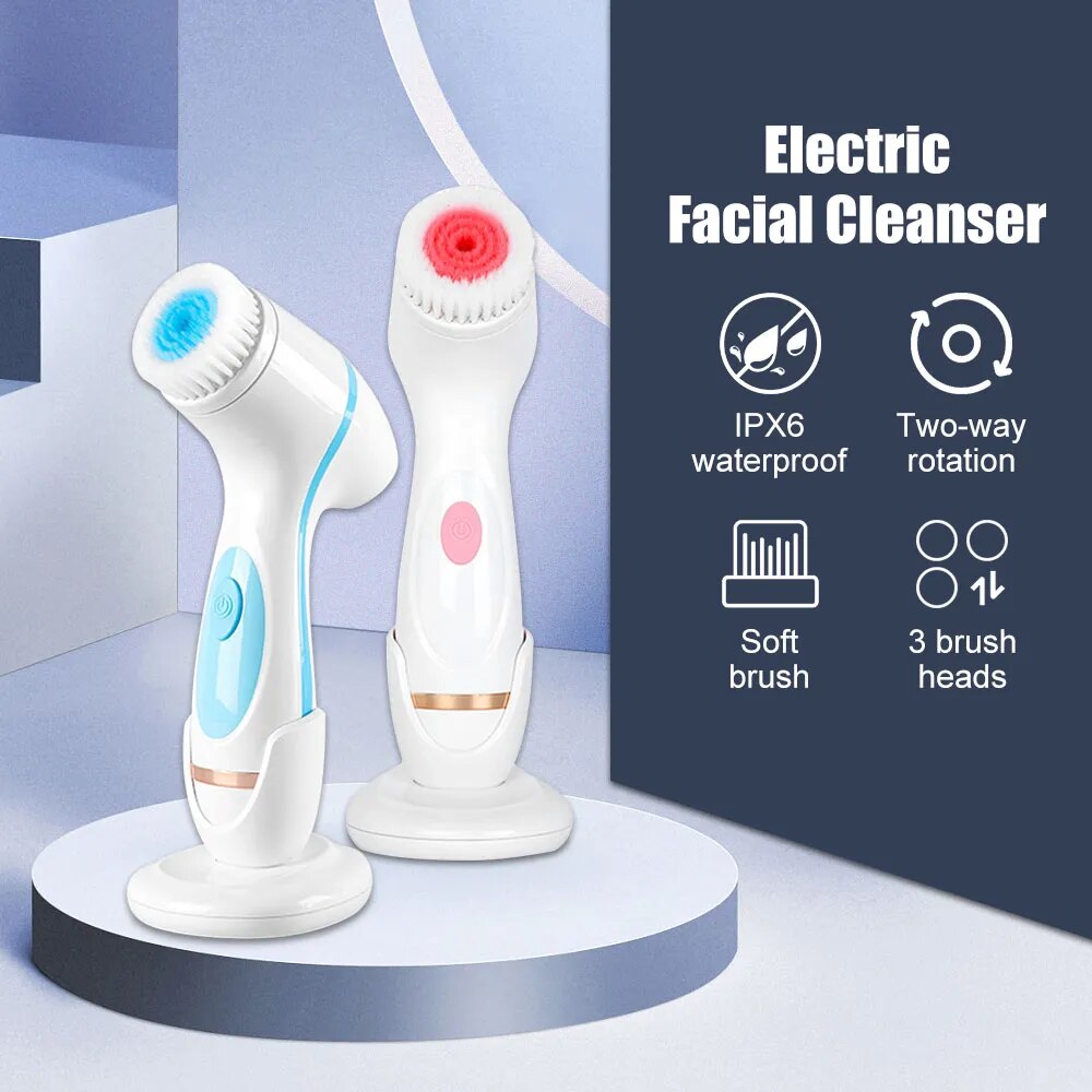 3 In 1 Sonic Rotating Electric Cleansing Brush