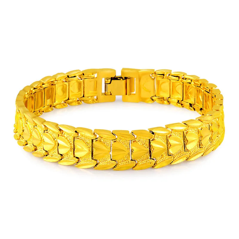 24K Gold Heart Strap Bracelet | Titanium-edged with reflective accents