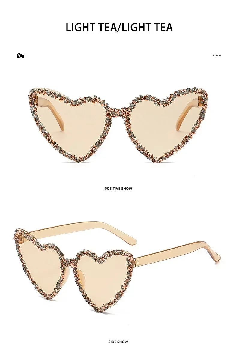 Uv400 Cute Cat Eye Rhinestone Eyeglasses