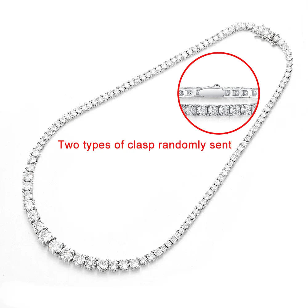 3-5mm Moissanite Diamond Necklace with Certificate 100% S925