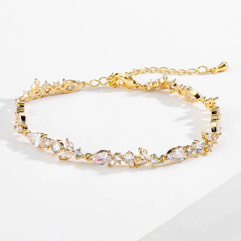 Leaf Bridal Charm Bracelet Jewelry