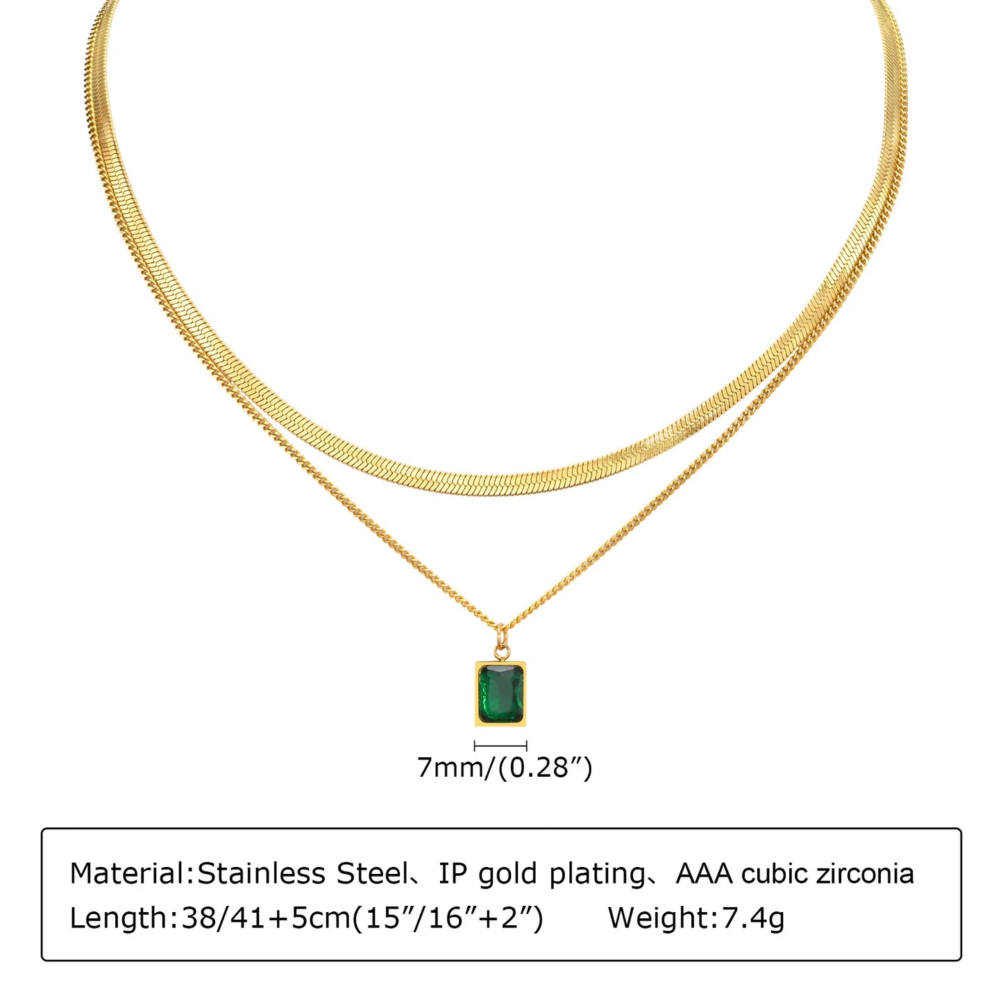 Gold Plated Lariat Necklace Double Layered