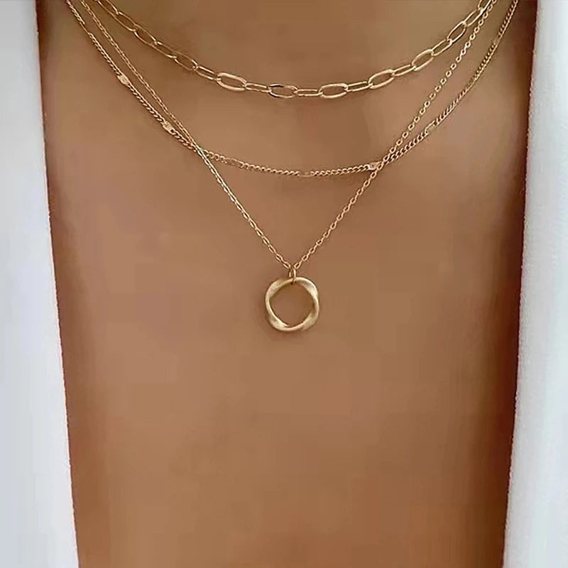 Crystal Pearl Layered Collar Necklace