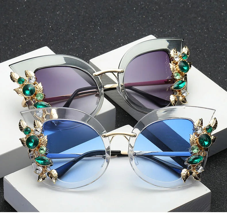 Diamond Luxury Rhinestone Butterfly SunGlasses