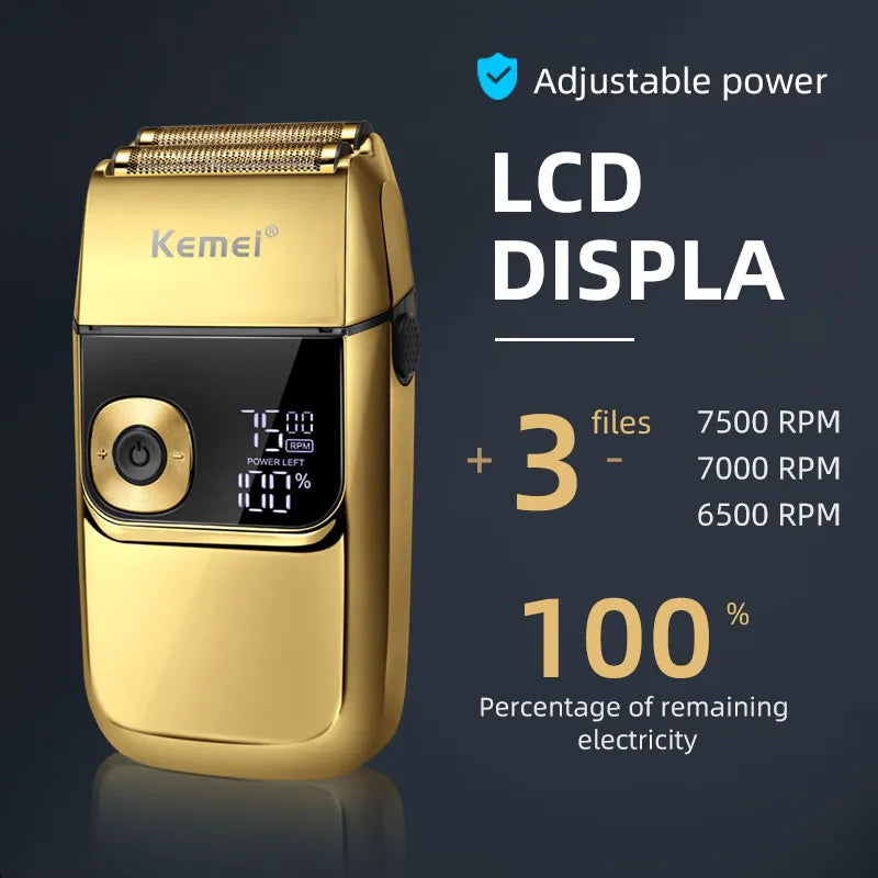 2 in 1 Foil Trimmer LED Waterproof - 3-Speed Adjustable