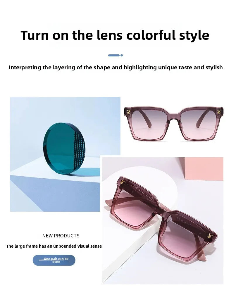 New Square Unisex Leather Sunglasses