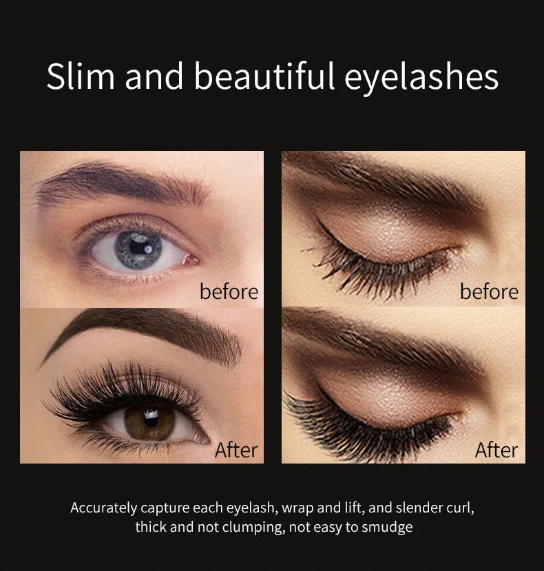 4D Slim, Thick, Curled, Waterproof, Long lasting, Non Staying Mascara