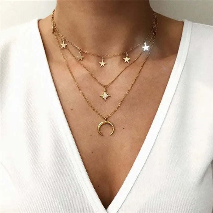 Boho Multi-element Crystal Necklaces