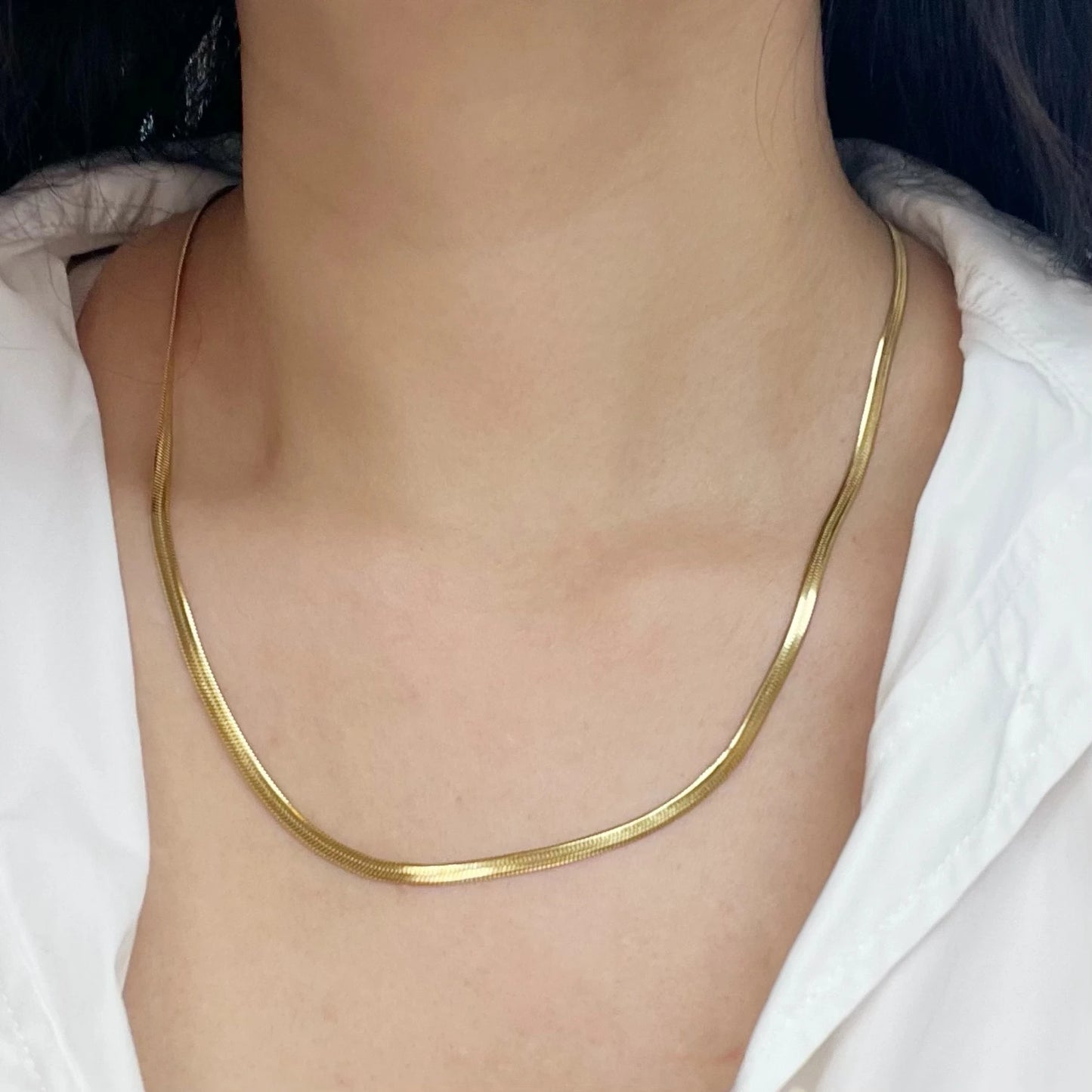Unisex Herringbone Gold