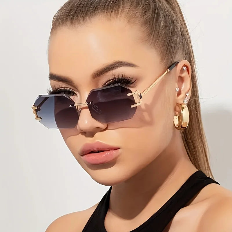Unisex Hip hop style rimless eyewear