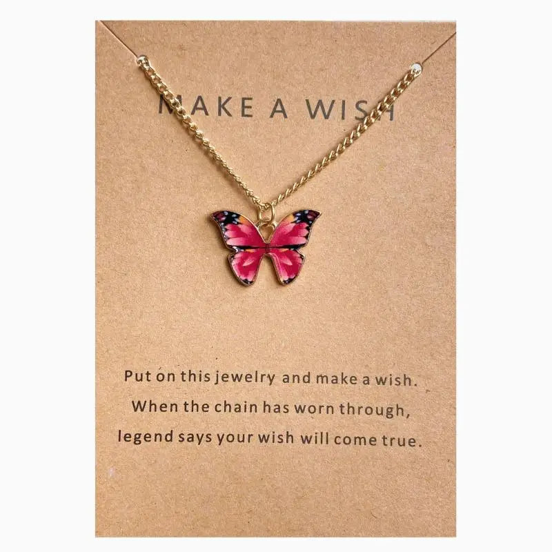 Butterfly Colorful Simple Pendant Choker Chain